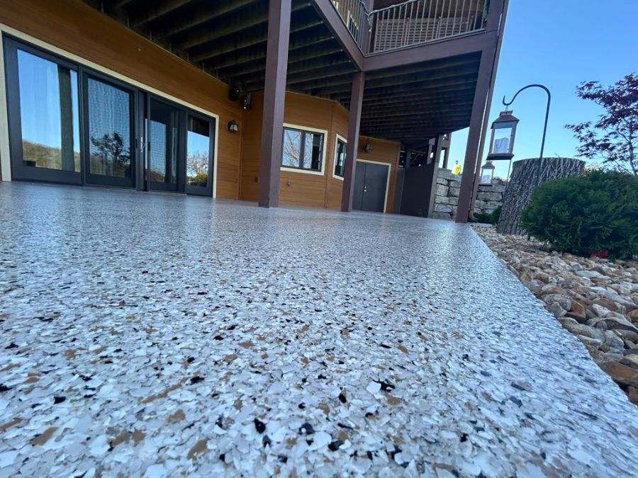 Patio outdoor concrete coating Springfield MO — Ozarks Concrete Coatings